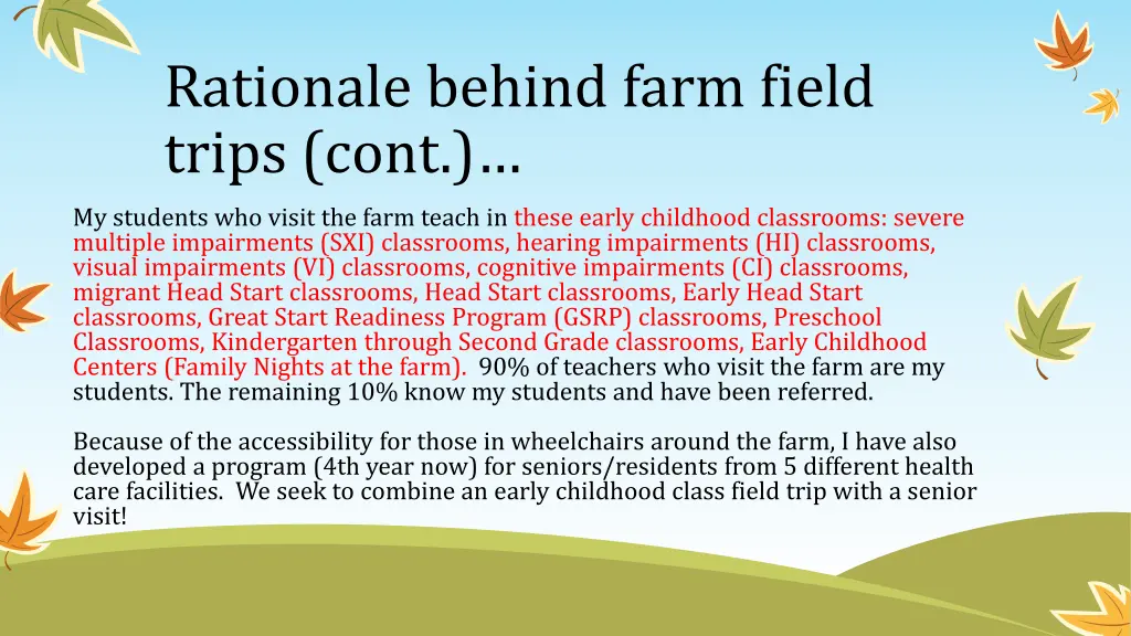rationale behind farm field trips cont 1