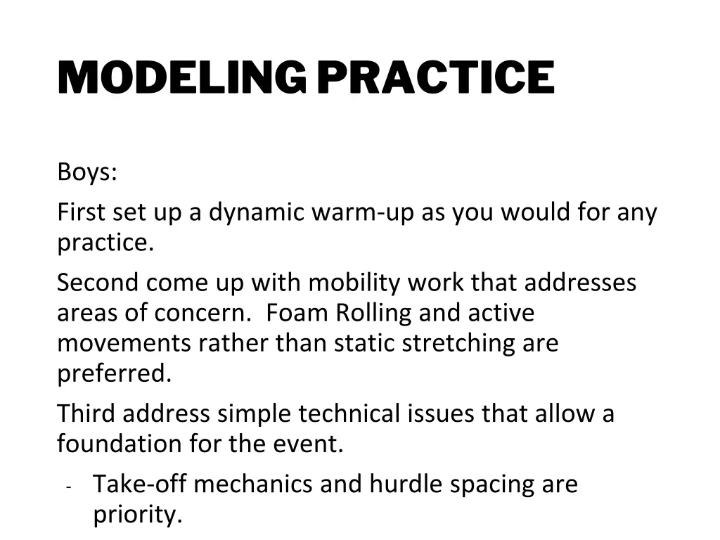 modeling practice