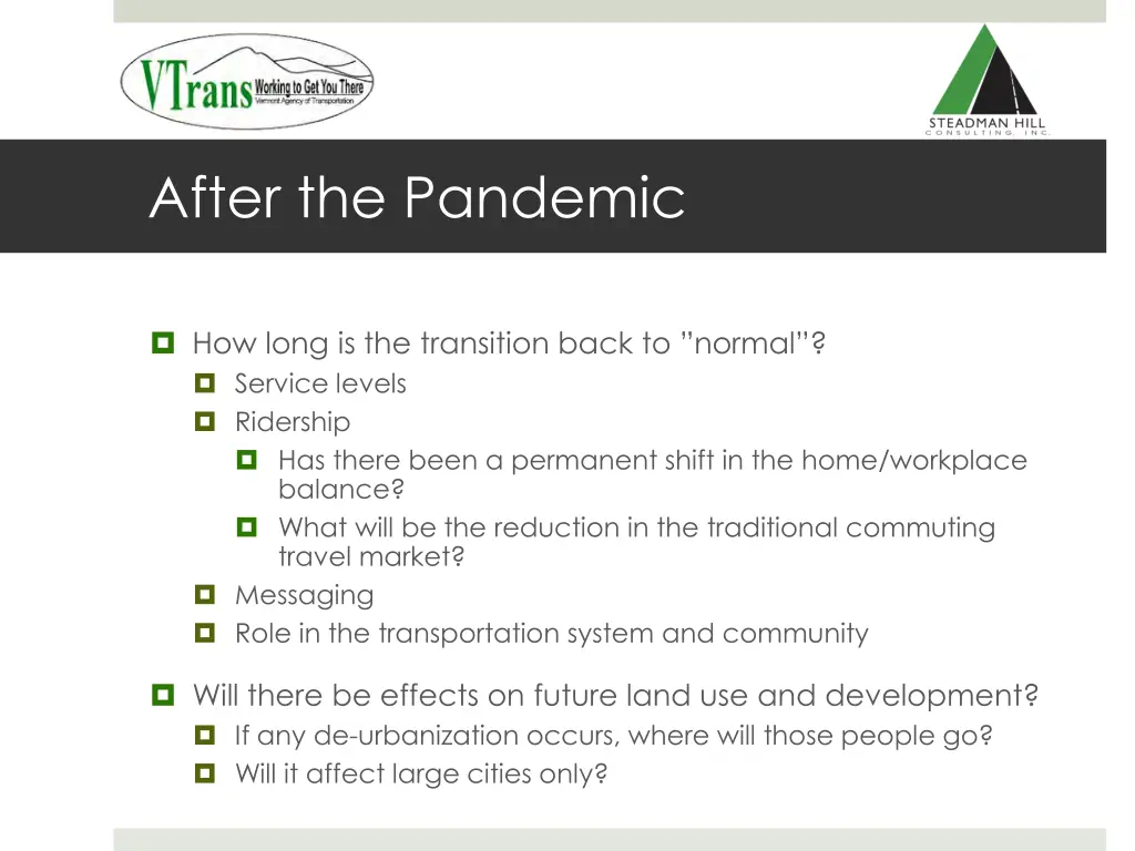 after the pandemic