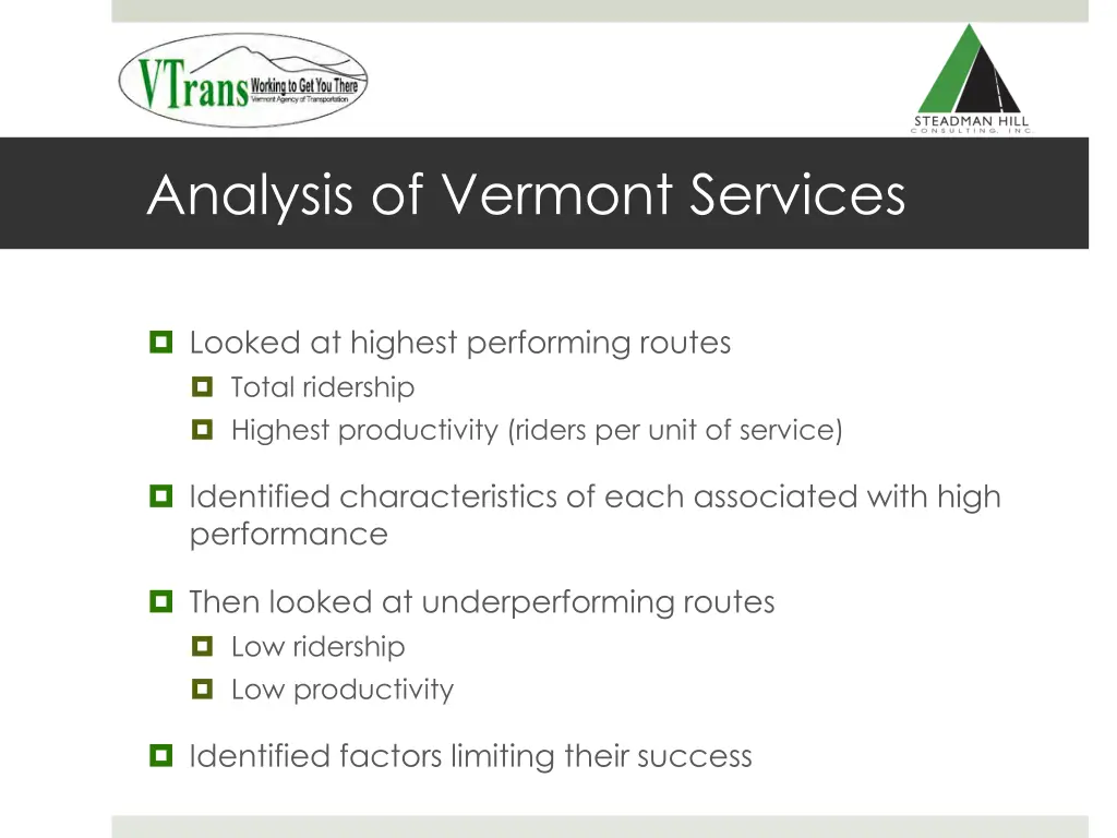 analysis of vermont services