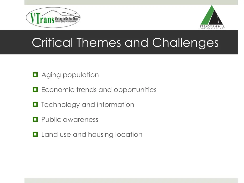 critical themes and challenges