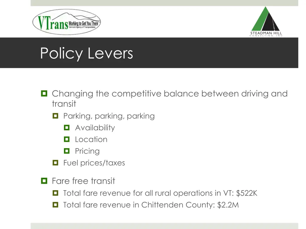 policy levers