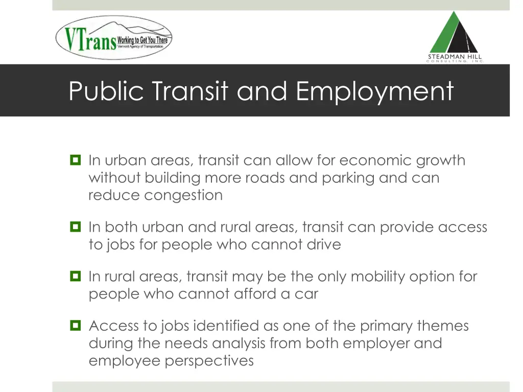 public transit and employment