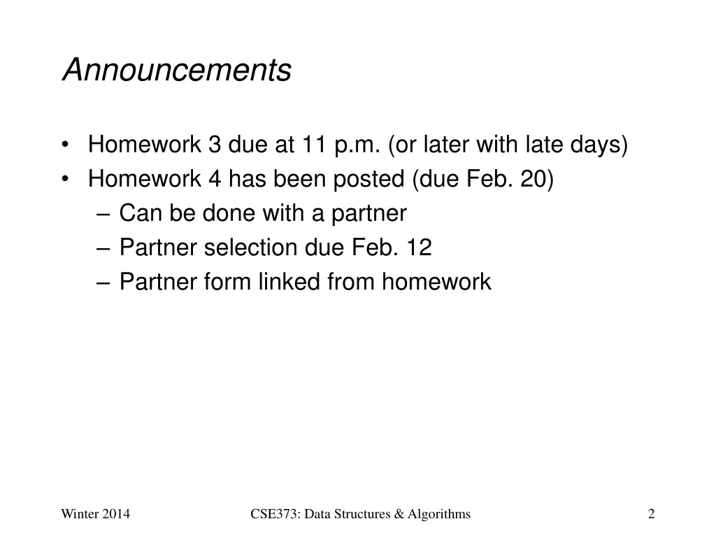 announcements