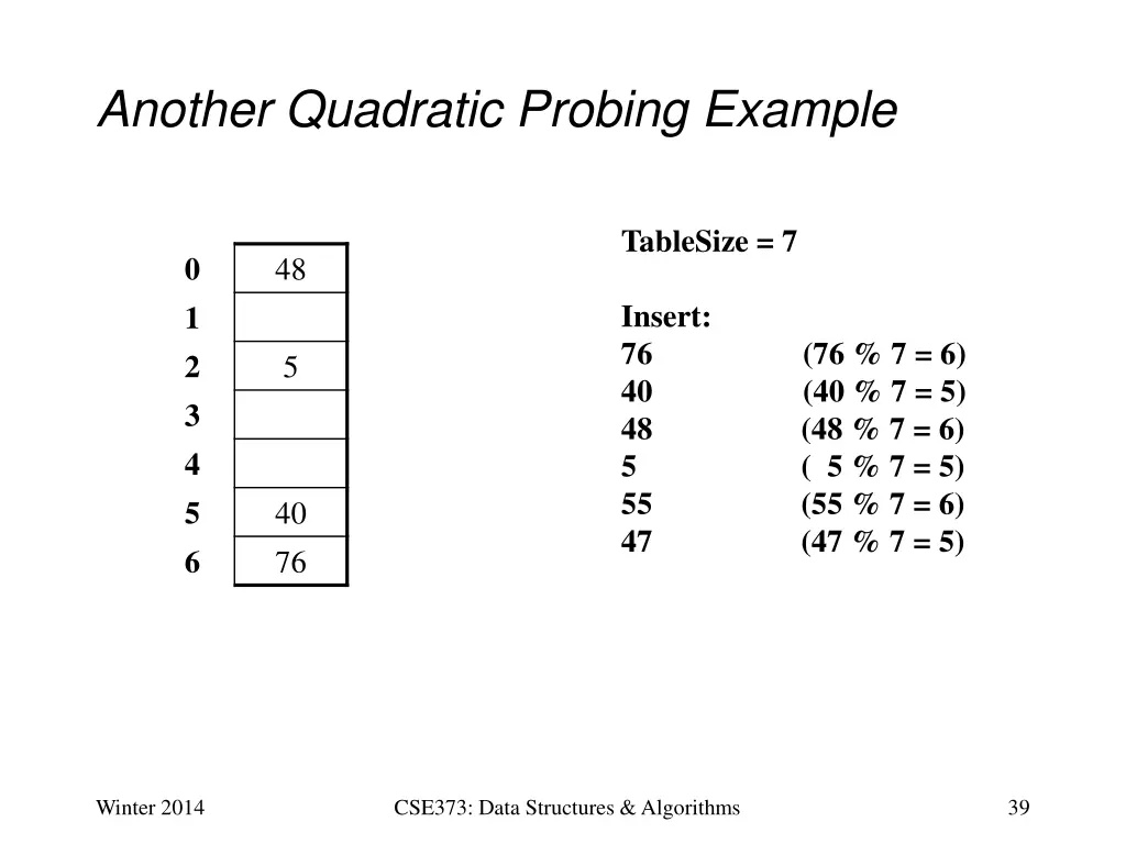 another quadratic probing example 4