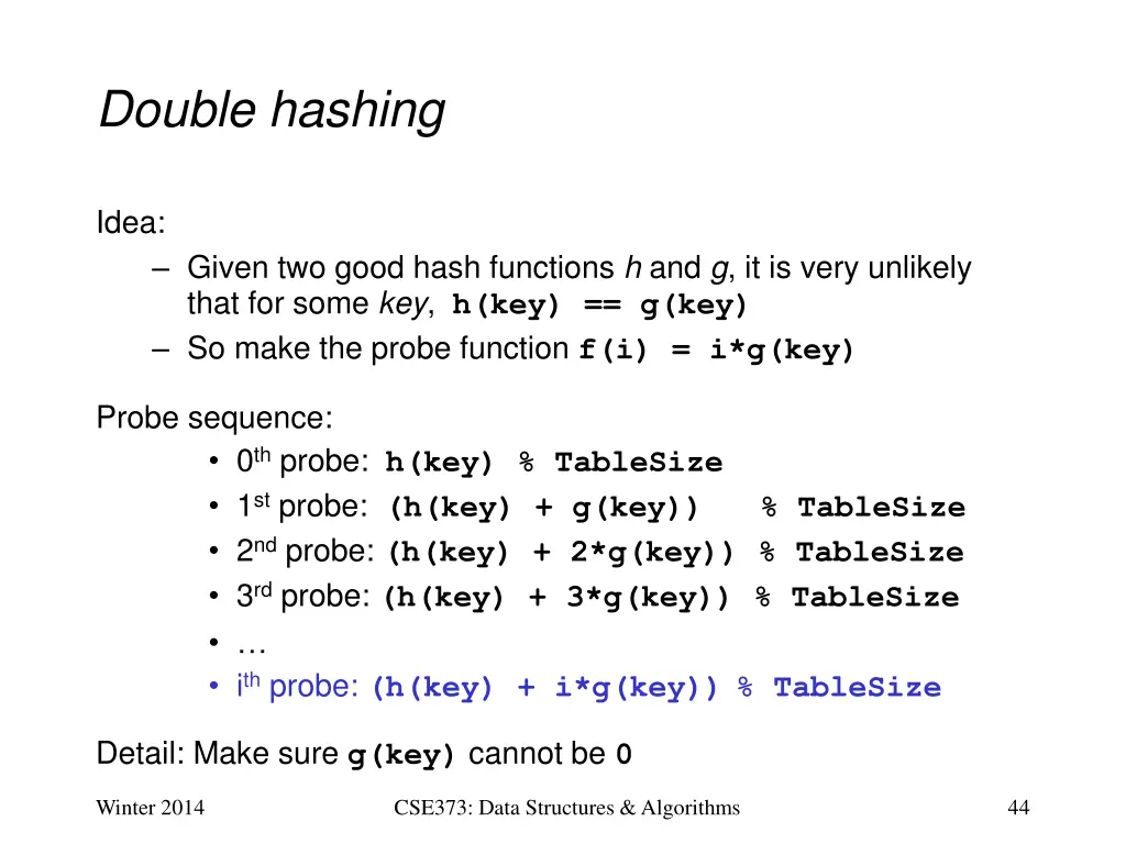 double hashing