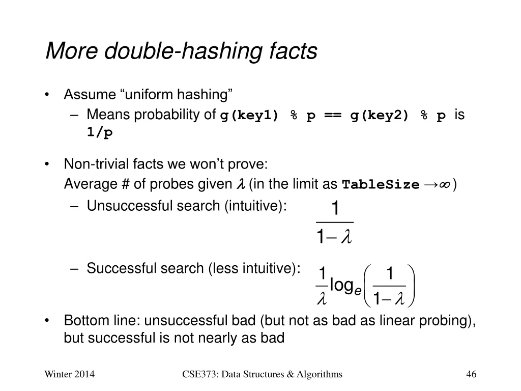 more double hashing facts