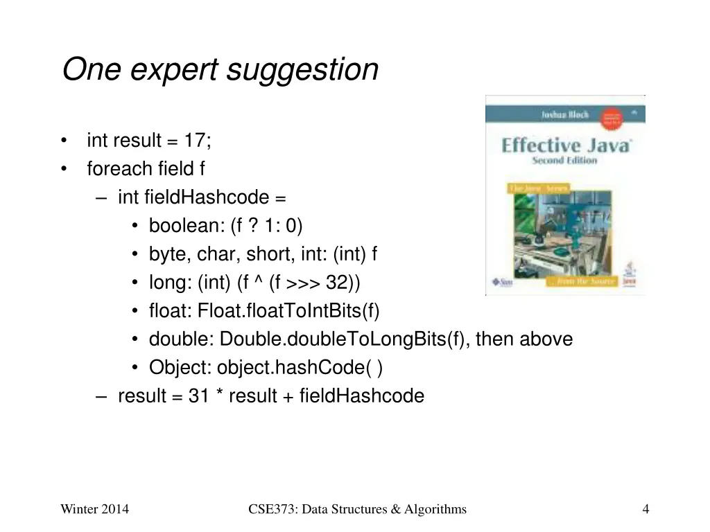 one expert suggestion