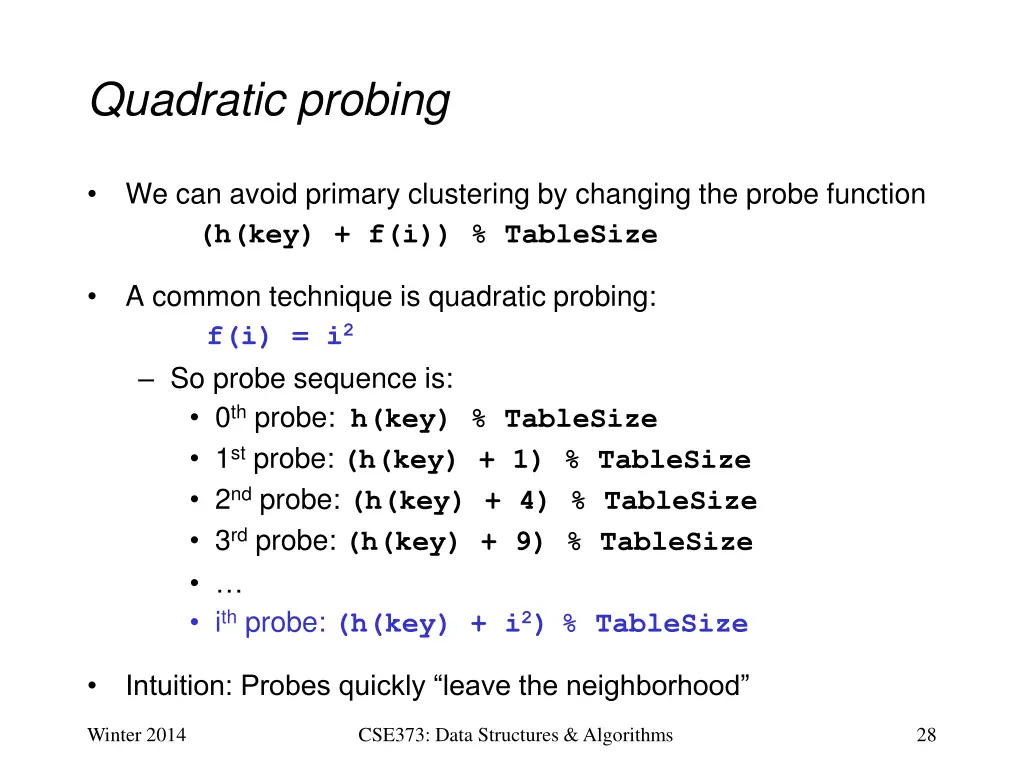 quadratic probing