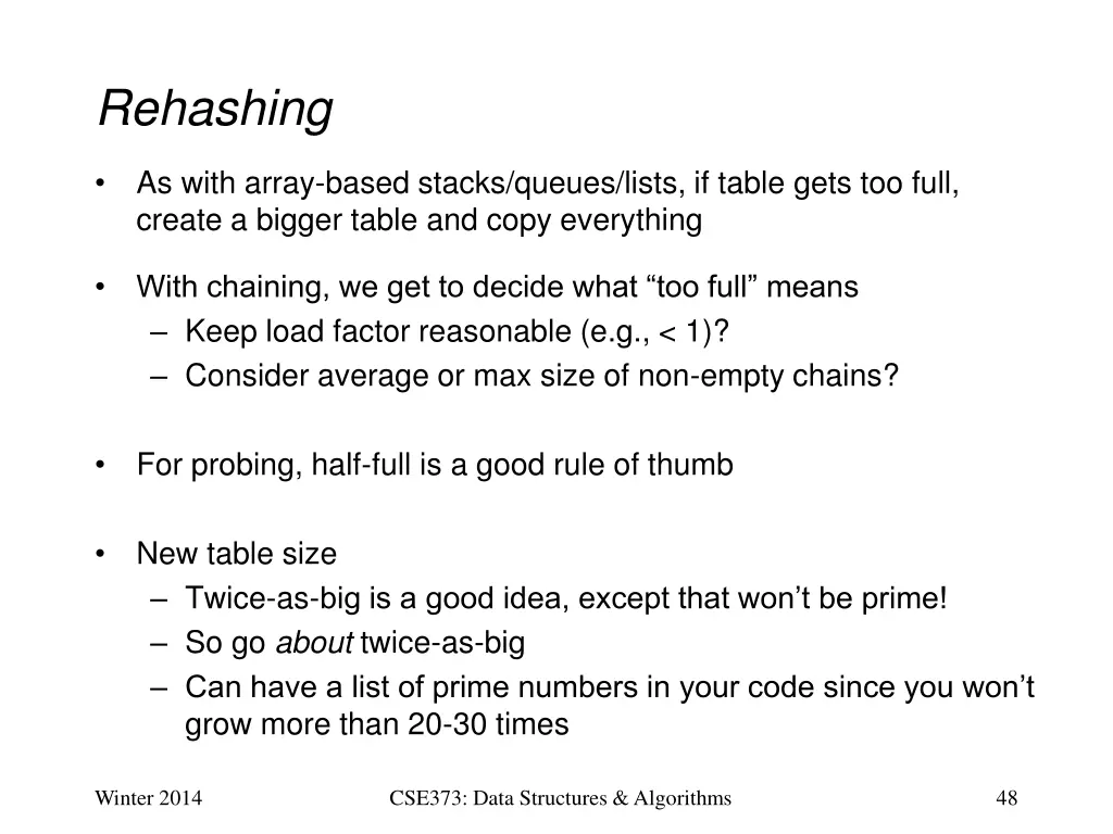 rehashing