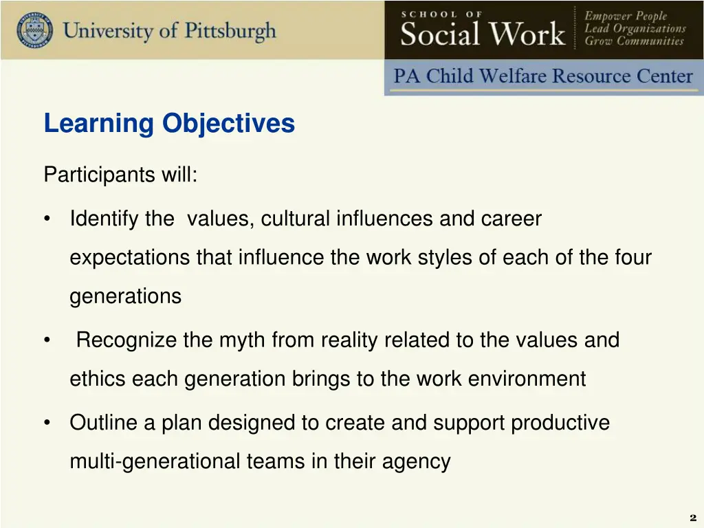 learning objectives