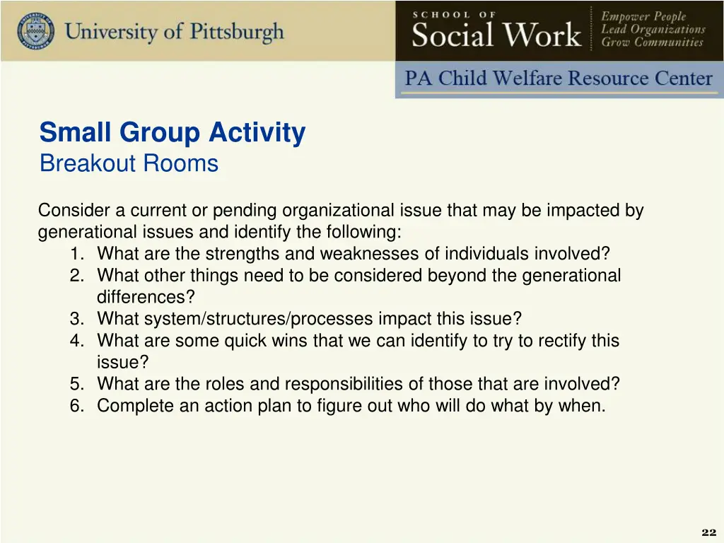 small group activity breakout rooms