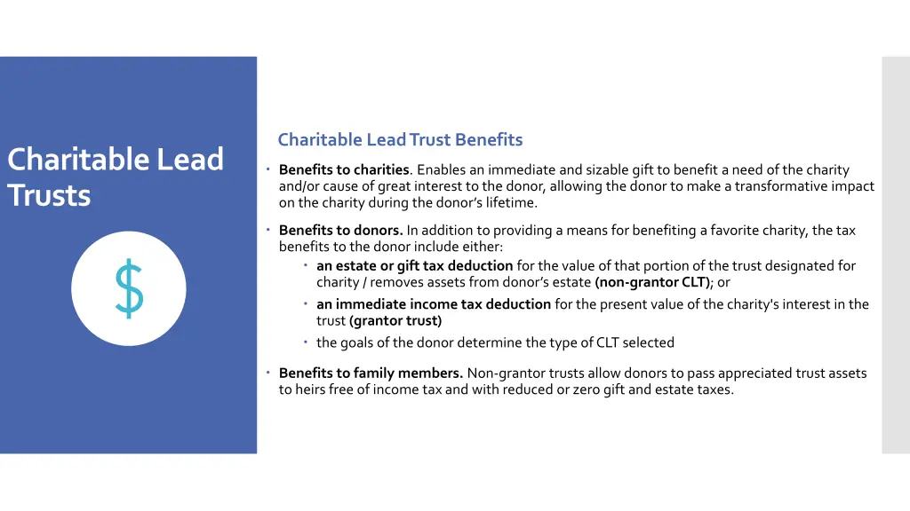 charitable lead trust benefits