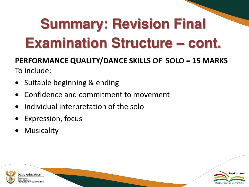 summary revision final examination structure cont 1