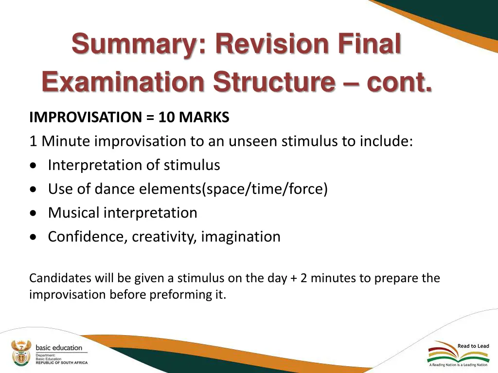 summary revision final examination structure cont 2