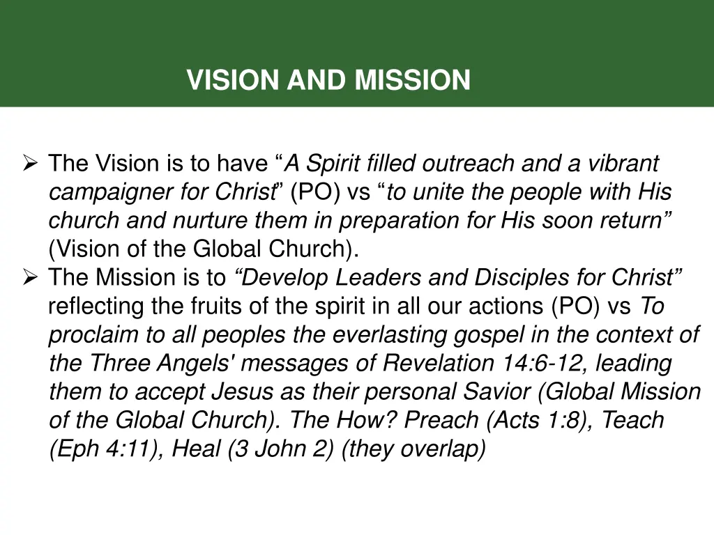 vision and mission