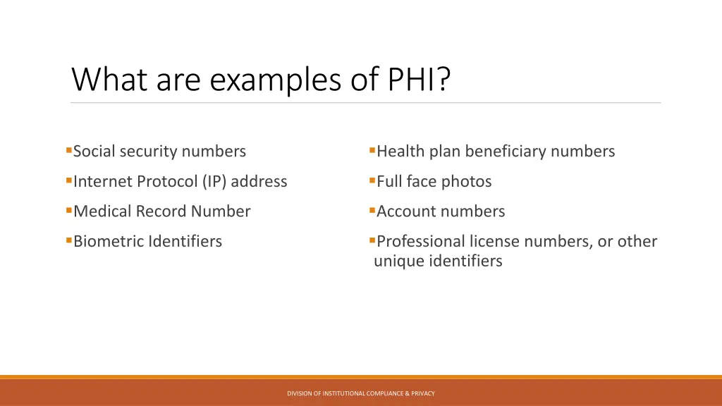 what are examples of phi 1