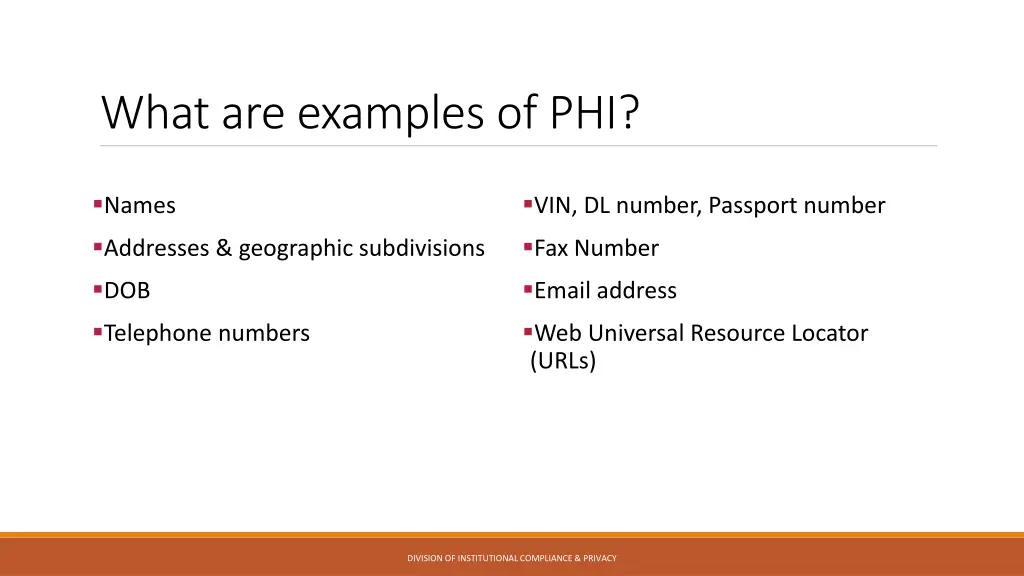 what are examples of phi