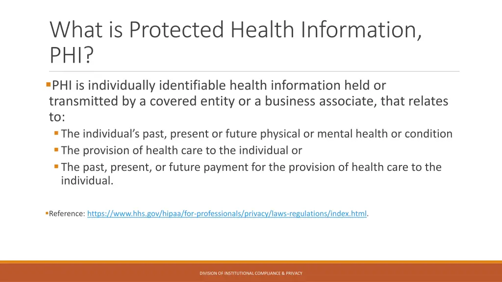 what is protected health information phi