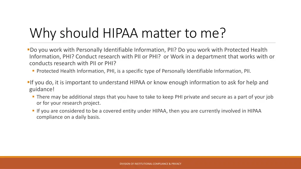 why should hipaa matter to me 1