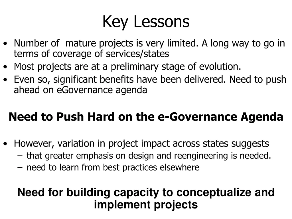 key lessons