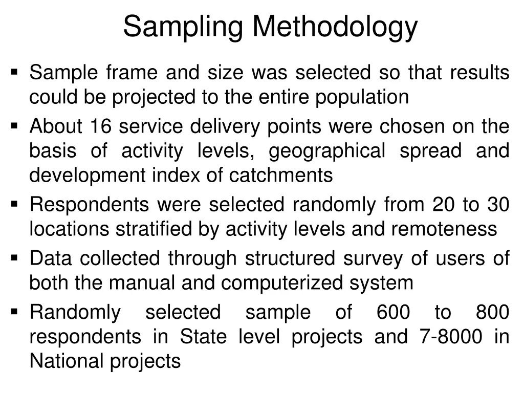 sampling methodology