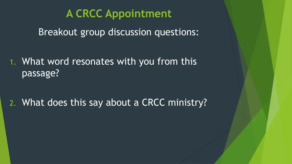 a crcc appointment