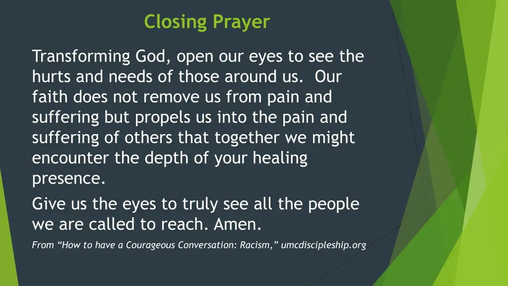 closing prayer