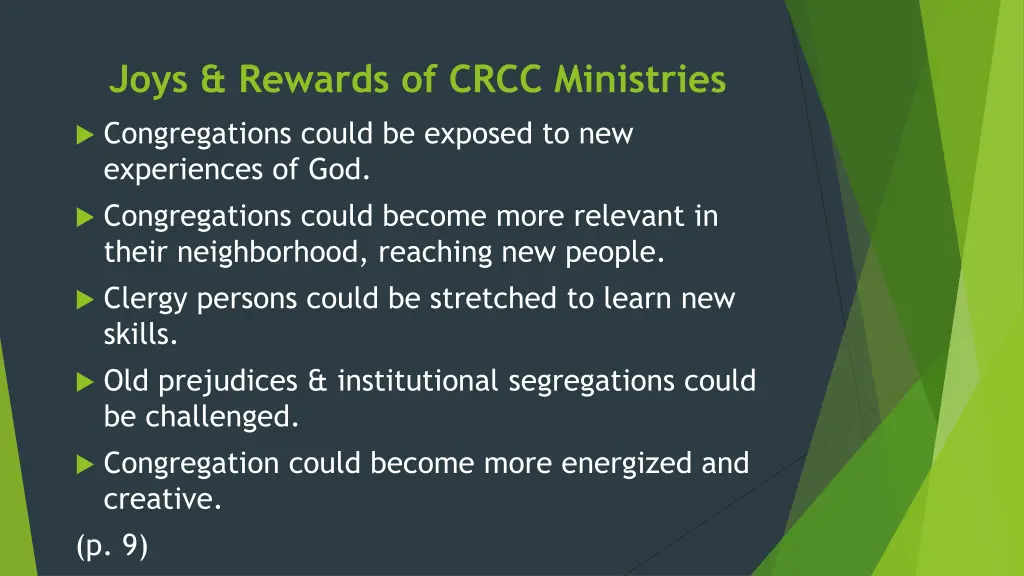 joys rewards of crcc ministries