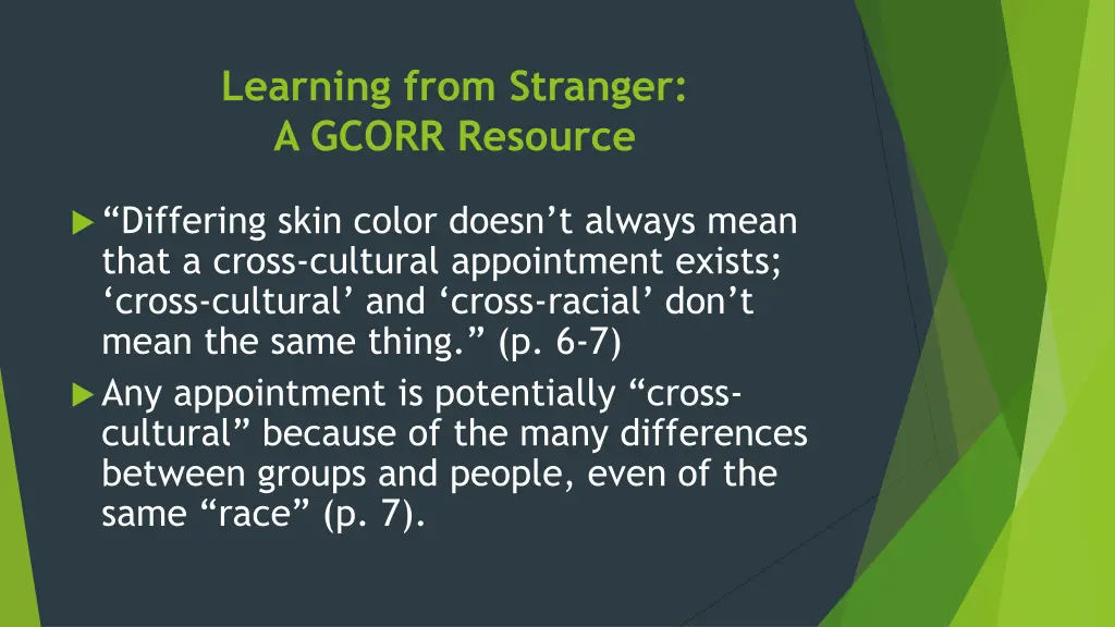 learning from stranger a gcorr resource 2