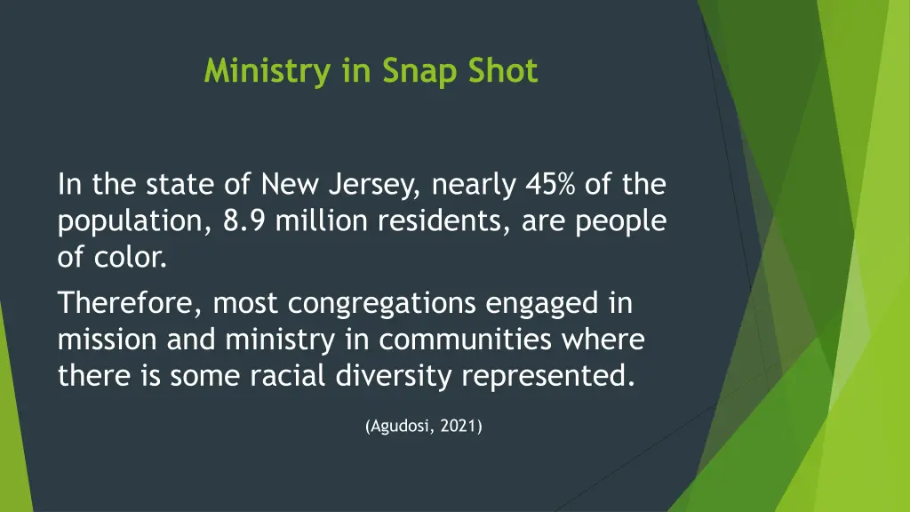 ministry in snap shot