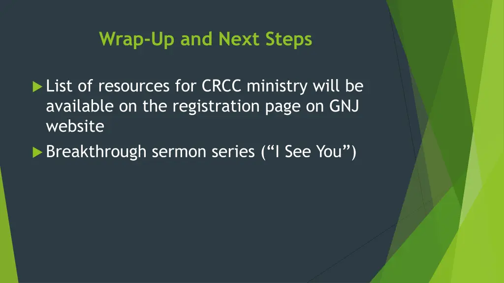 wrap up and next steps
