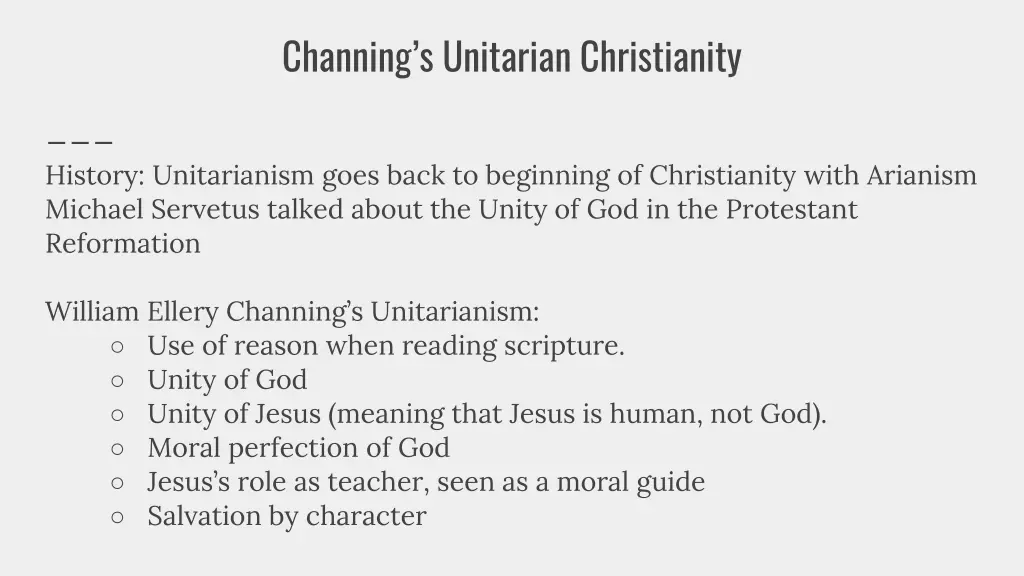 channing s unitarian christianity