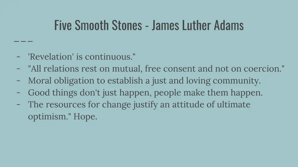 five smooth stones james luther adams