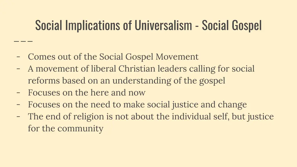 social implications of universalism social gospel