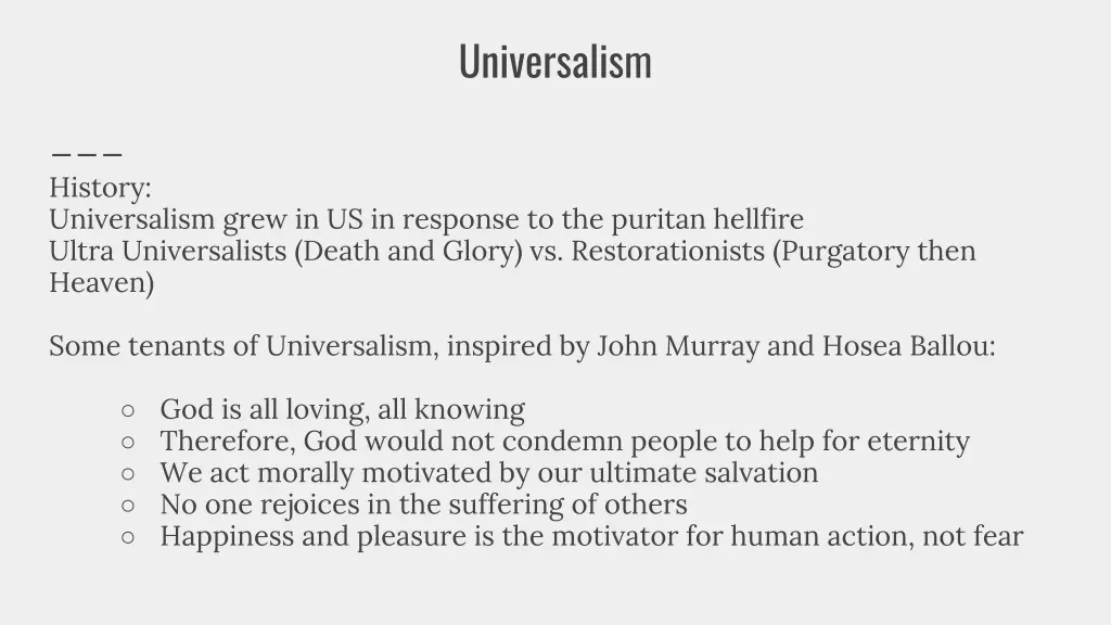 universalism