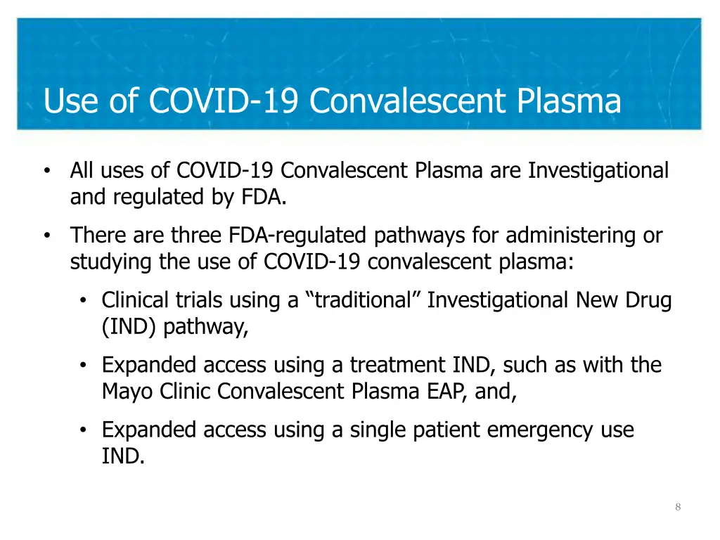 use of covid 19 convalescent plasma