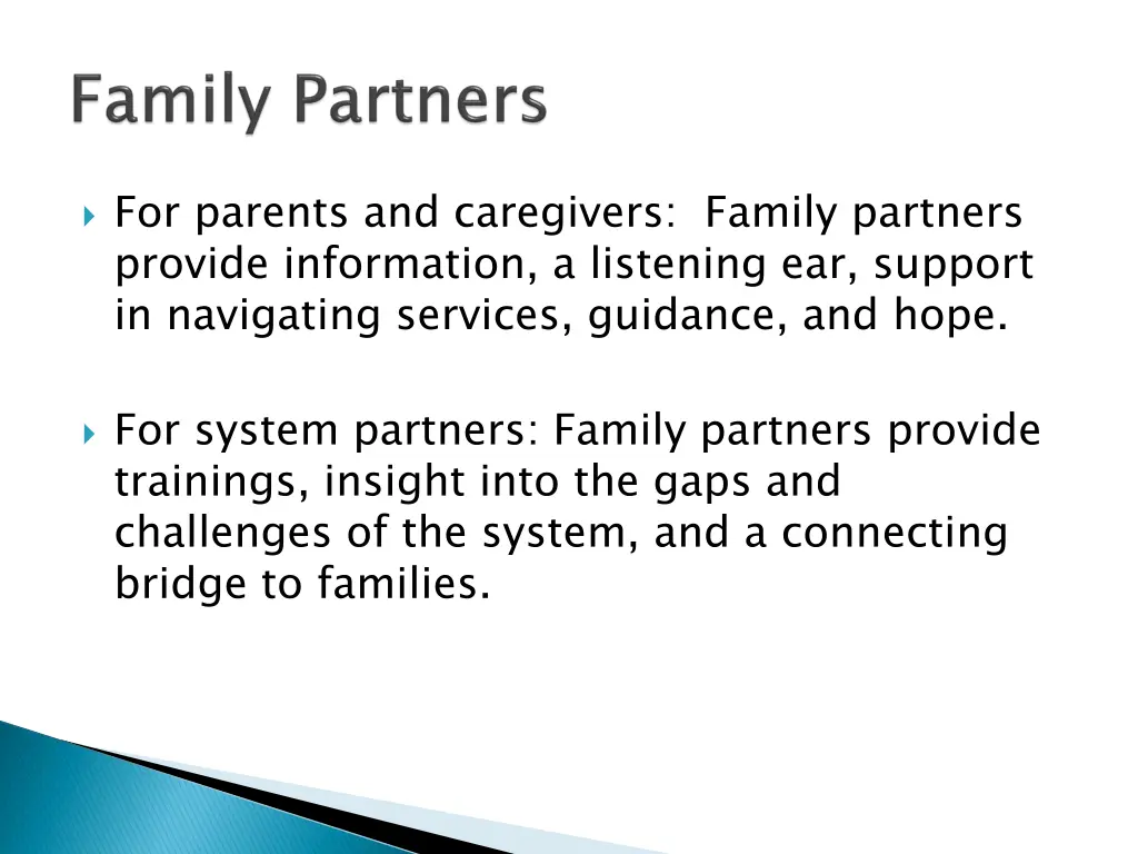 for parents and caregivers family partners