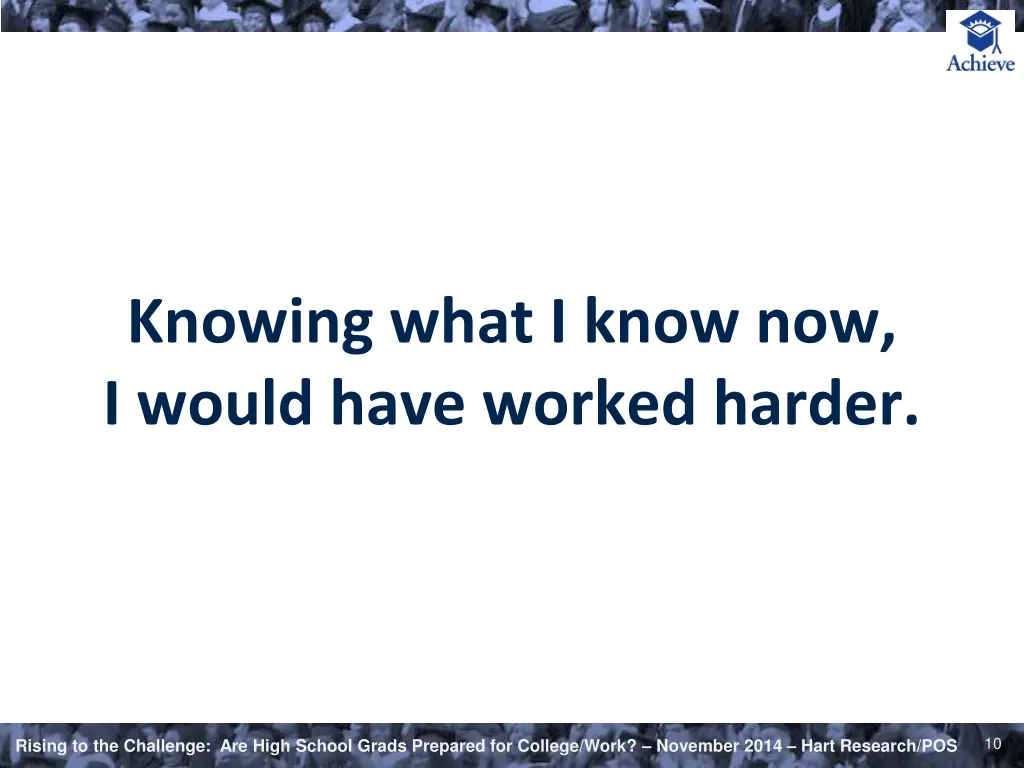 knowing what i know now i would have worked harder