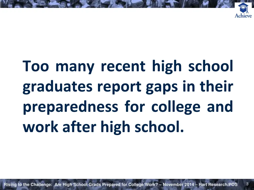 too many recent high school graduates report gaps
