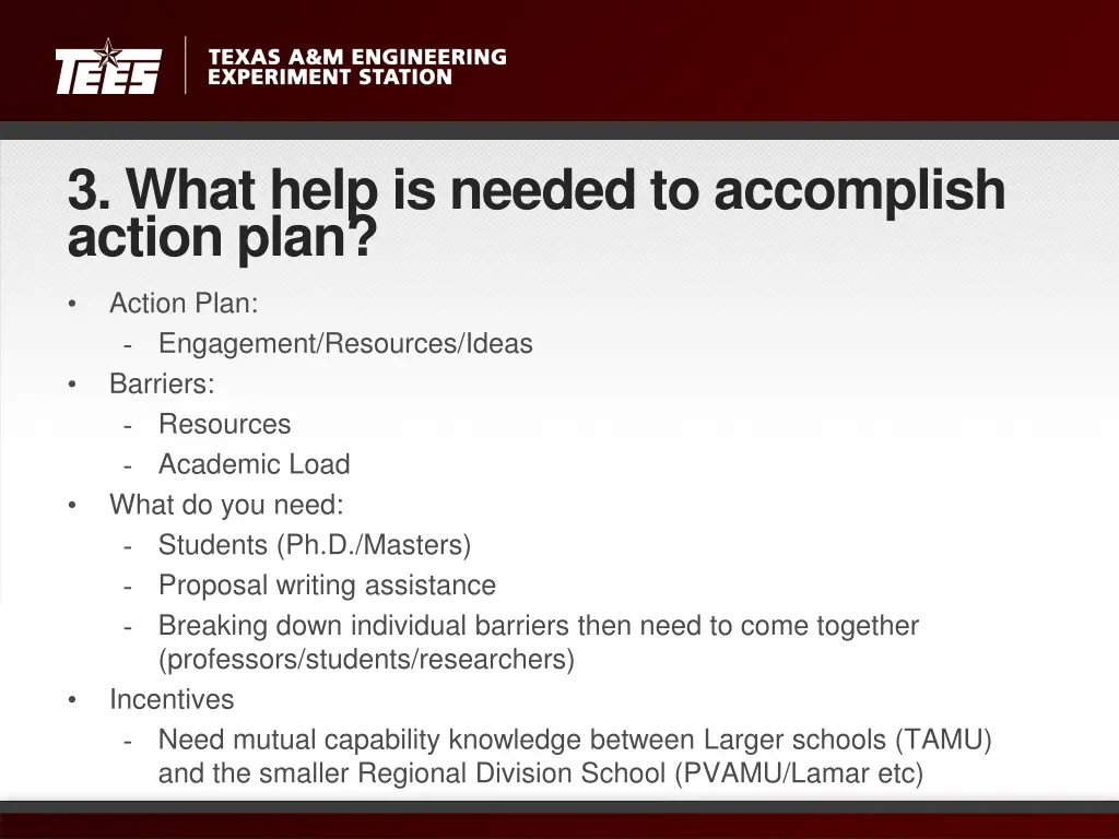 3 what help is needed to accomplish action plan