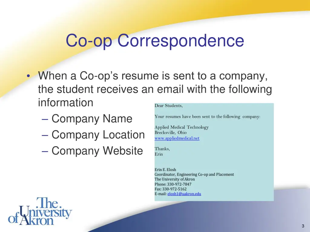 co op correspondence