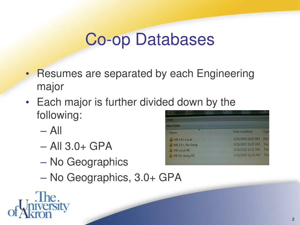 co op databases