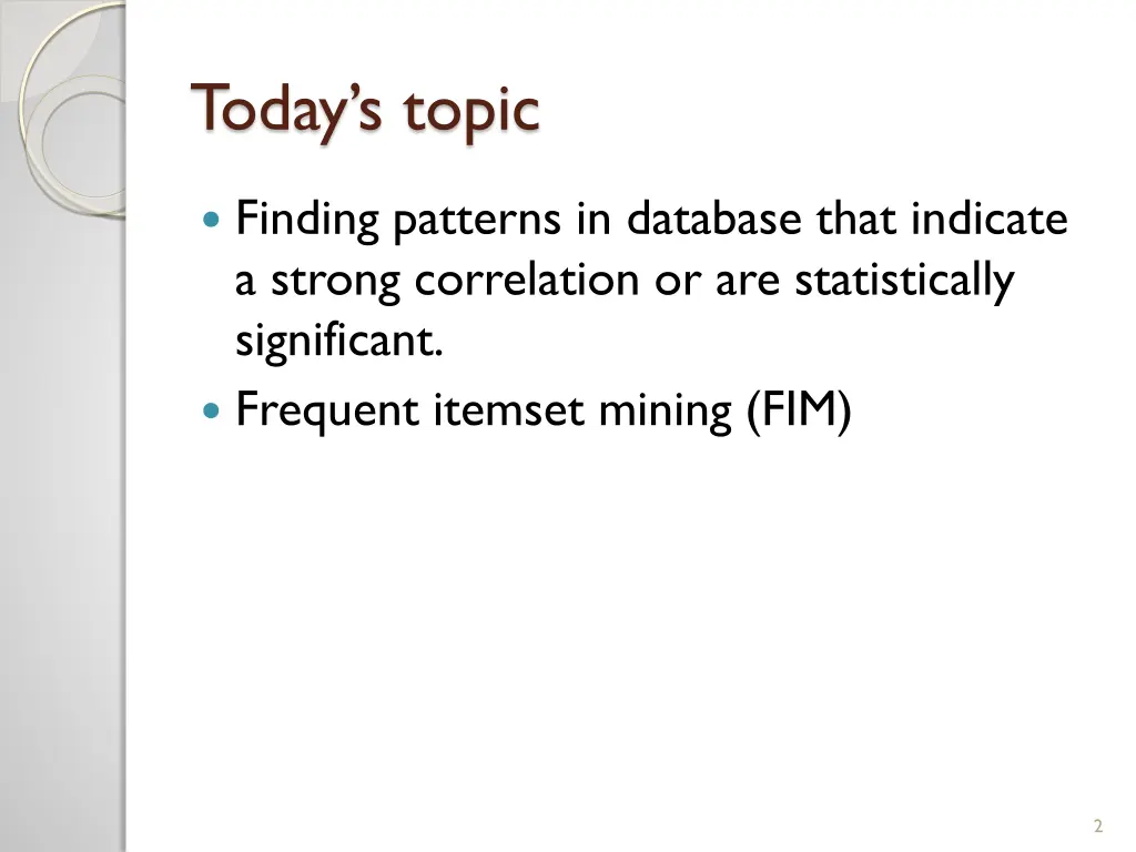 today s topic
