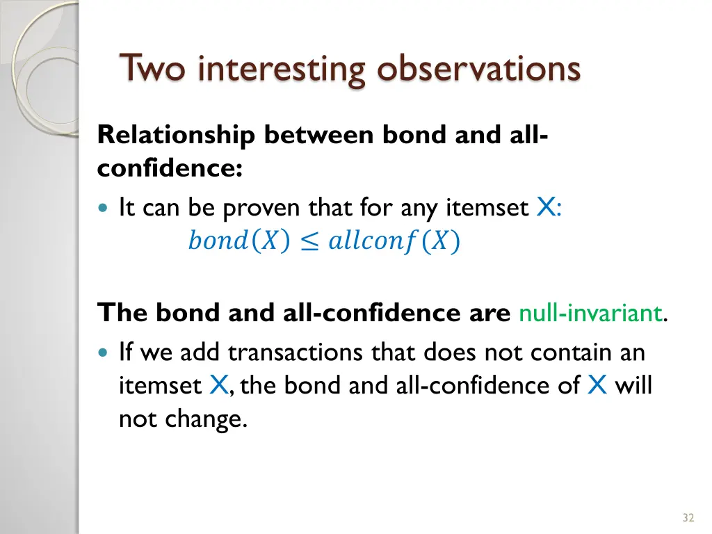 two interesting observations