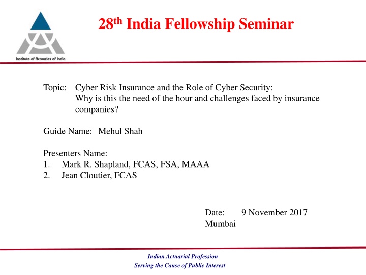 28 th india fellowship seminar