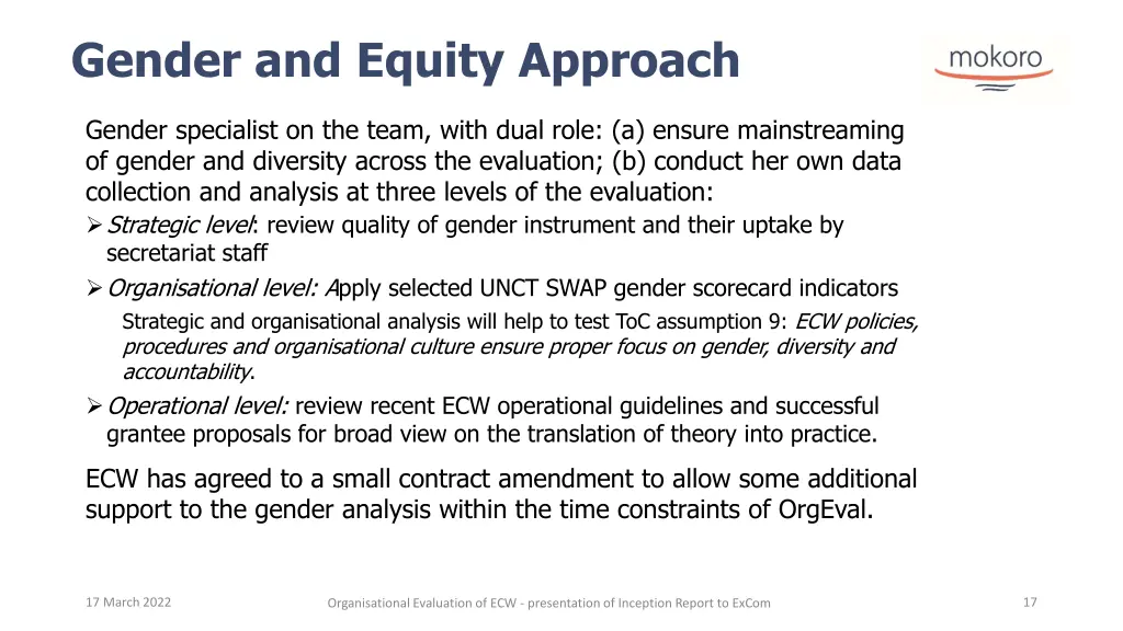 gender and equity approach