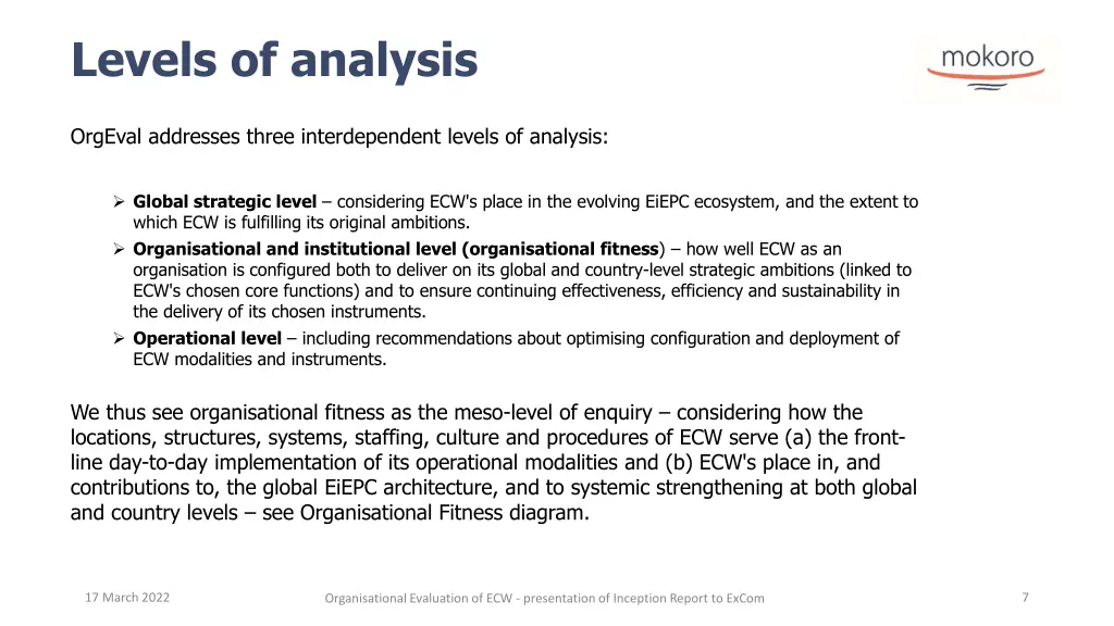 levels of analysis