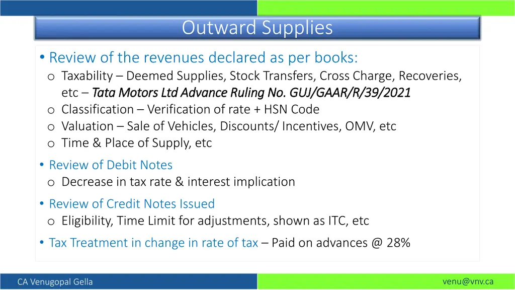 outward supplies