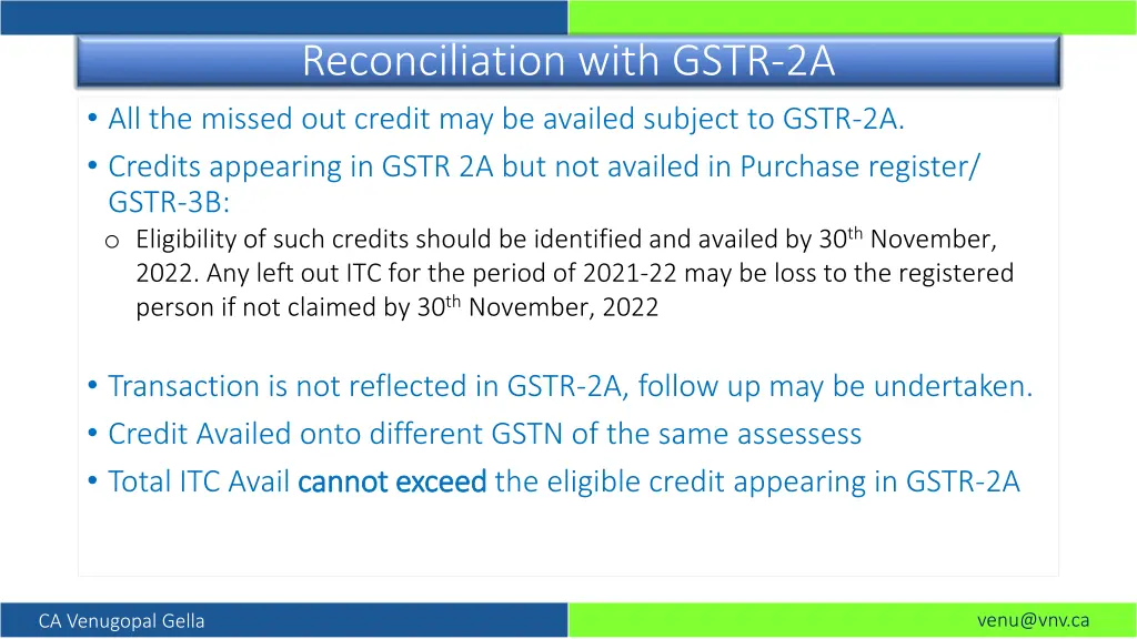 reconciliation with gstr 2a all the missed
